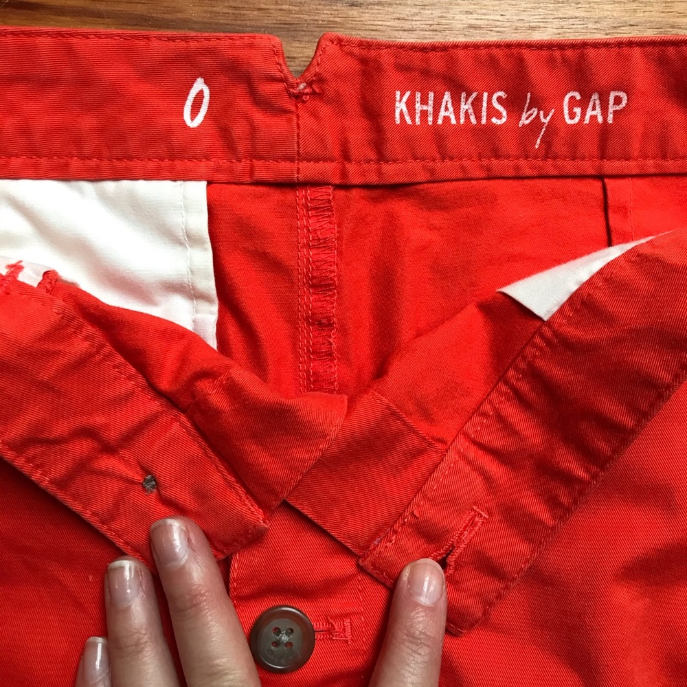 Gap Bright Orange Cotton Button Down Mini Skirt, … - image 4